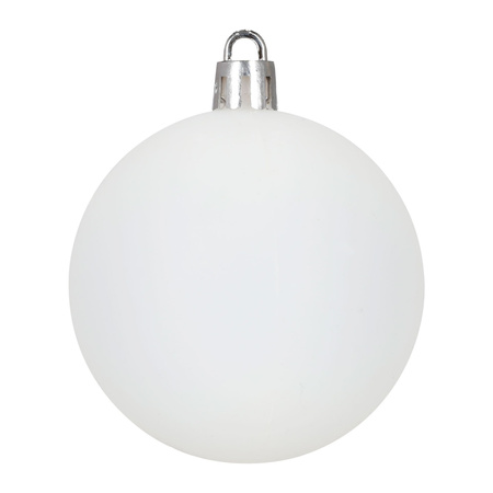 Bombki choinkowe 40 szt. komplet dekoracje świąteczne zawieszki nietłukące, białe