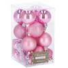 Bombki choinkowe 25 szt. ozdoby świąteczne zestaw różowy