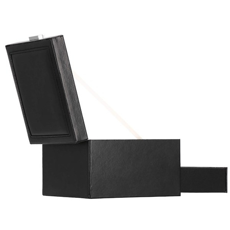 Kufer, szkatułka na biżuterię ekoskóra 16x16x11 cm czarny z szufladą i lusterkiem