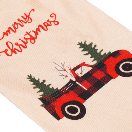 Pokrowiec na butelkę świąteczne etui na wino beżowo-czerowne