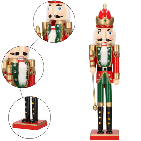 Dziadek do orzechów 61 cm król, drewniany żołnierzyk multikolor, figurka świąteczna