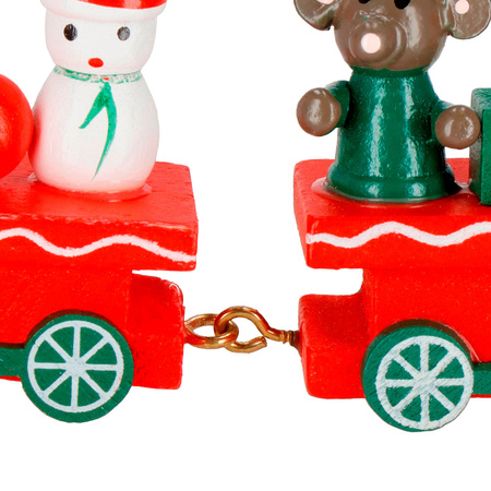 Drewniana ciuchcia, pociąg z wagonikami, ozdoba na święta, aranżacja wnętrz
