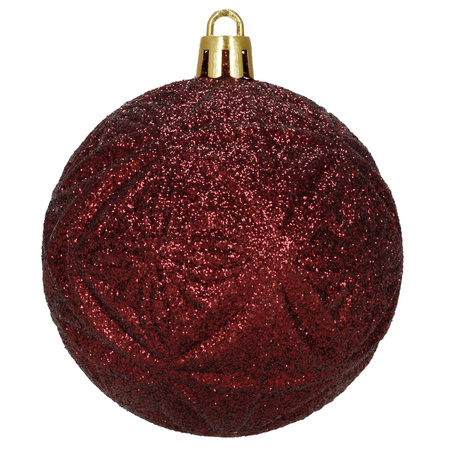 Bombki choinkowe zestaw 18 szt. ozdoby choinkowe matowe połyskujące brokatowe bordowe