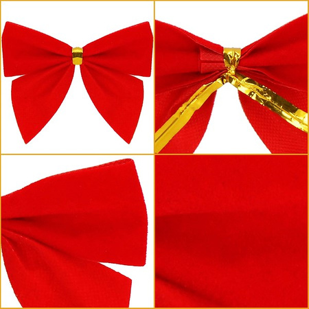 Kokardy na choinkę 12 szt. czerwone ozdoby świąteczne