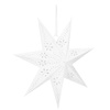 Gwiazda świąteczna papierowa biała i lampki choinkowe led ciepły biały