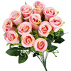 Bukiet sztucznych róż 12 kwiatów dekoracyjne różowe