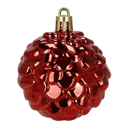 Bombki choinkowe 47 szt. komplet dekoracje świąteczne zawieszki nietłukące, czerwony, złoty, biały