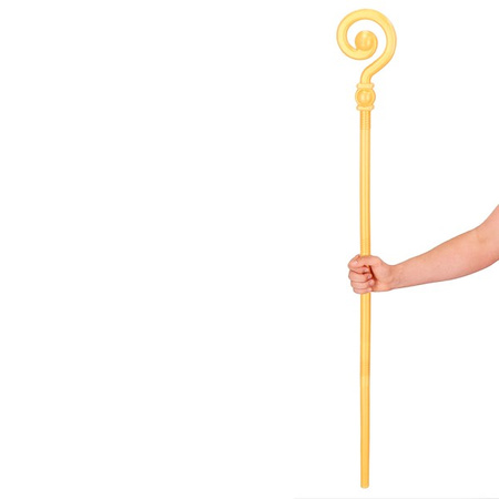 Laska św. Mikołaja 145cm, pastorał składany złoty