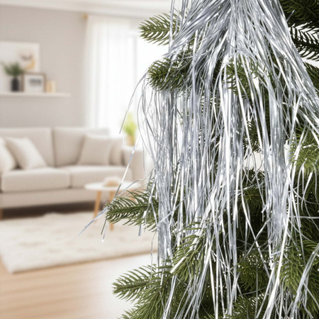 Dekoracja świąteczna Włosy Anielskie 100 cm ozdoba na choinkę, srebrne