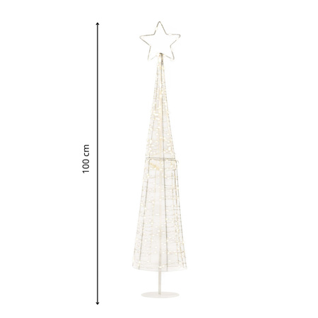 Choinka świecąca, zewnętrzna IP44 ozdoba świąteczna 250 Led ciepły biały 100 cm