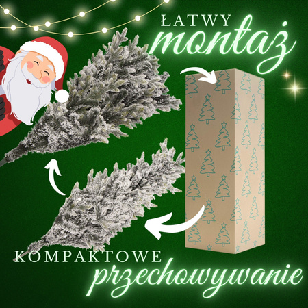 Choinka sztuczna premium 250 cm świerk ośnieżony drzewko bożonarodzeniowe PE