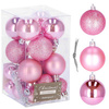 Bombki choinkowe 25 szt. ozdoby świąteczne zestaw różowy