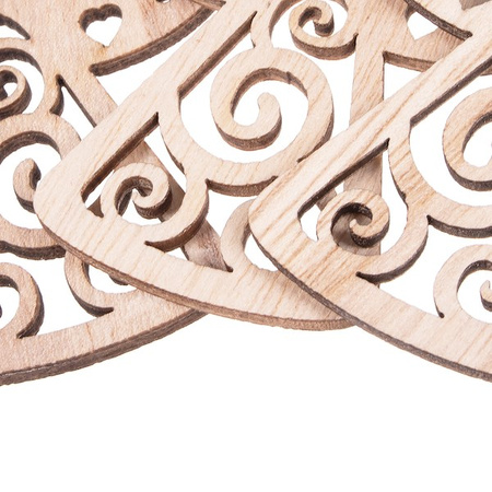 Ozdoba choinkowa 7cm drewniana, świąteczna zawieszka aniołki zestaw 6 szt.