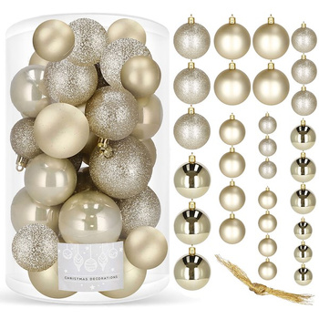 Bombki choinkowe 30 szt. ozdoby świąteczne złoty