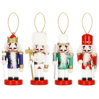 Zawieszki dziadek do orzechów 4 szt. ozdoby choinkowe drewniane