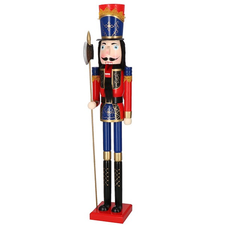 Dziadek do orzechów 120 cm drewniany żołnierzyk z toporem, figurka świąteczna