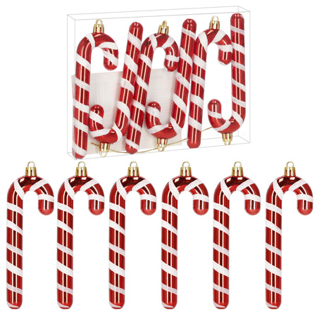 Bombki choinkowe, dekoracje świąteczne do stroika zestaw 6 szt. laska cukrowa, nietłukące