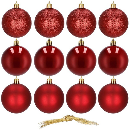Bombki choinkowe 12 szt. ozdoby świąteczne zestaw 3 cm czerwonE