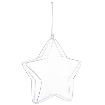 Bombka akrylowa 12cm gwiazda plastikowa decoupage