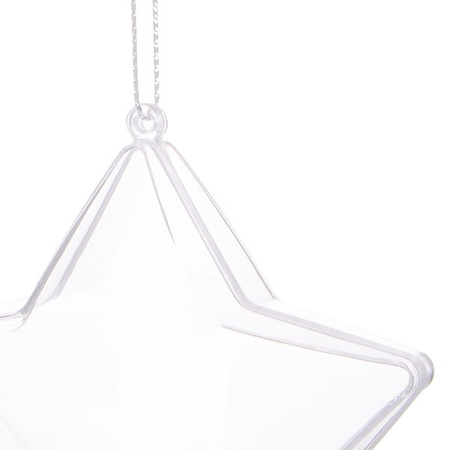 Bombki akrylowe 12cm gwiazda plastikowa decoupage zestaw 4 szt.