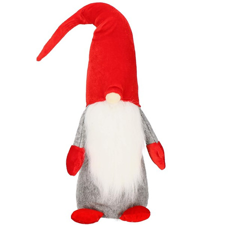 Skrzaty 3 szt. krasnal świąteczny, gnom welurowy czerwony