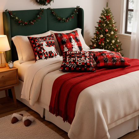 Poszewka świąteczna, dekoracyjna 40x40cm zestaw 4 szt. poszewki na poduszkę