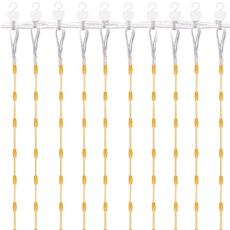 Kurtyna świetlna 300 led girlanda, lampki wewnętrzno-zewnętrzne sople biały ciepły + flash