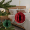 Bombki z papieru 6 szt. ozdoby choinkowe zawieszki świąteczne 8 cm rozkładane, czerwone