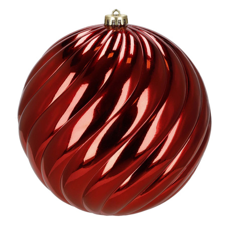 Duże bombki choinkowe 3 szt. ozdoby świąteczne 20,5 cm brokat czerwone