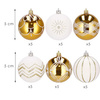 Bańki choinkowe 30 szt. bombki świąteczne zestaw biało-złoty