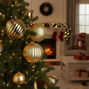 Duże bombki choinkowe 3 szt. ozdoby świąteczne 20,5 cm brokat złote