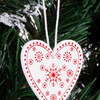 Świąteczne zawieszki drewniane serca zestaw 3 szt. biały