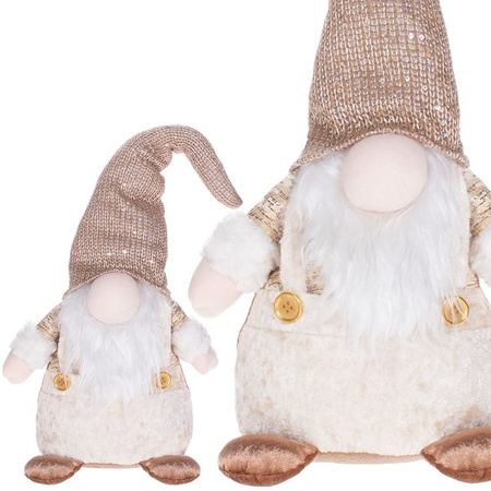 Mikołaj 35cm ozdoba świąteczna, krasnal świąteczny, gnom złoty z cekinami