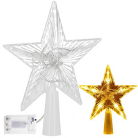 Czubek na choinkę świecąca gwiazda 10 Led szpic ciepły biały