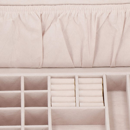 Kufer, szkatułka na biżuterię ekoskóra 26x26x8,5 cm czerwony z przegródkami