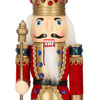 Dziadek do orzechów 31 cm z berłem, drewniany żołnierzyk multikolor, figurka świąteczna