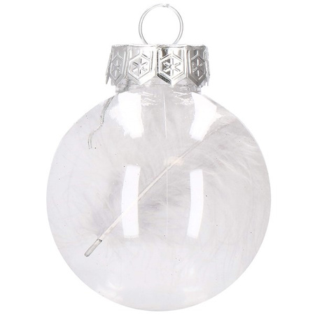 Bombki choinkowe przeźroczyste 30 szt. srebrny, złoty 6cm zestaw choinkowy