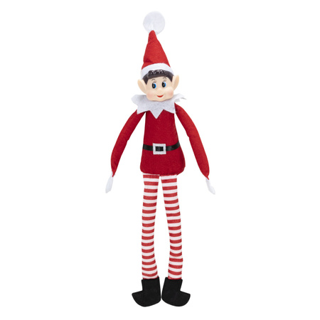 Elf siedzący, dekoracja Boże Narodzenie 40 cm skrzat, krasnal świąteczny