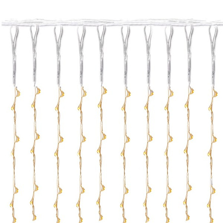 Kurtyna świetlna ciepły biały 300 Led lampki wewnętrzne z programatorem USB