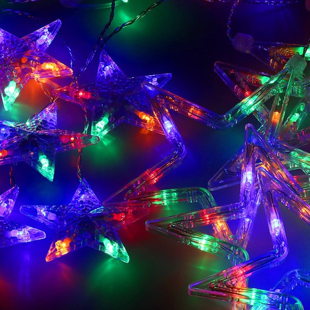 Kurtyna świetlna multikolor 92 Led lampki wewnętrzno-zewnętrzne gwiazdy z programatorem