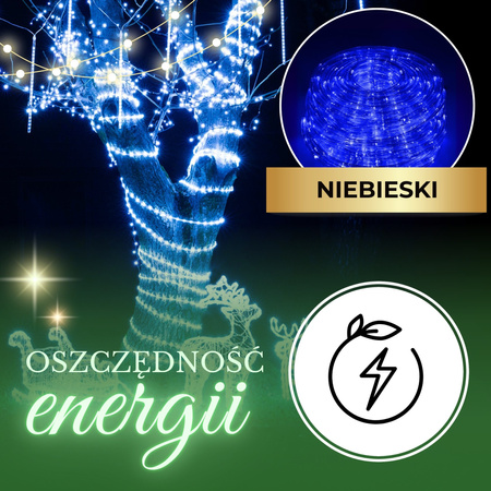 Wąż świetlny 240 Led niebieski 10m z programatorem IP44