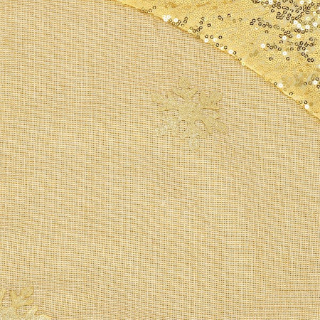 Dywanik pod choinkę 106 cm złoty z Mikołajem, mata na prezenty