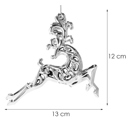 Zawieszki choinkowe 2 szt. renifery ozdoba bożonarodzeniowa srebrna