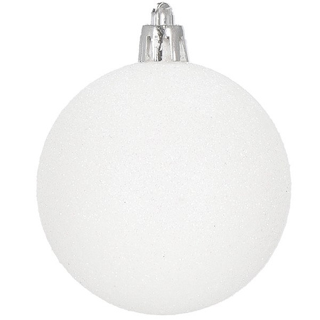 Bombki choinkowe 33 szt. ozdoby świąteczne zestaw z gwiazdą białe