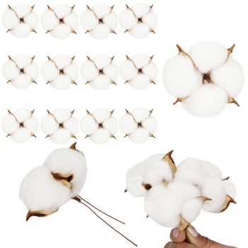 Sztuczna bawełna 12 szt. ozdoby świąteczne na druciku dekoracja do stroika