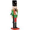 Dziadek do orzechów 51 cm z karabinem, drewniany żołnierzyk w cekiny, figurka świąteczna