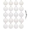 Bombki choinkowe 20 szt. ozdoby świąteczne zestaw 7 cm biały