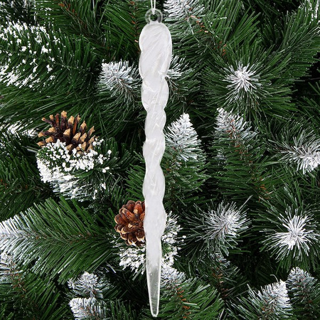 Zawieszka na choinkę sopel 9 szt. akrylowa, ozdoba świąteczna 15 cm przezroczysty