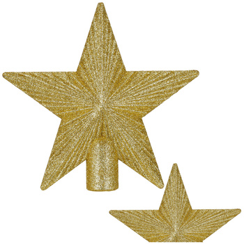 Szpic choinkę gwiazda 21 cm czubek brokatowy ozdoba świąteczna złota
