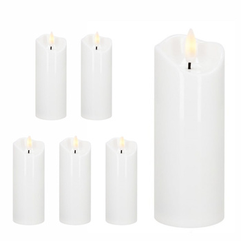 Świeczki na baterie 6 szt. 13,5 cm świece LED z ruchomym płomieniem, do stroików świątecznych